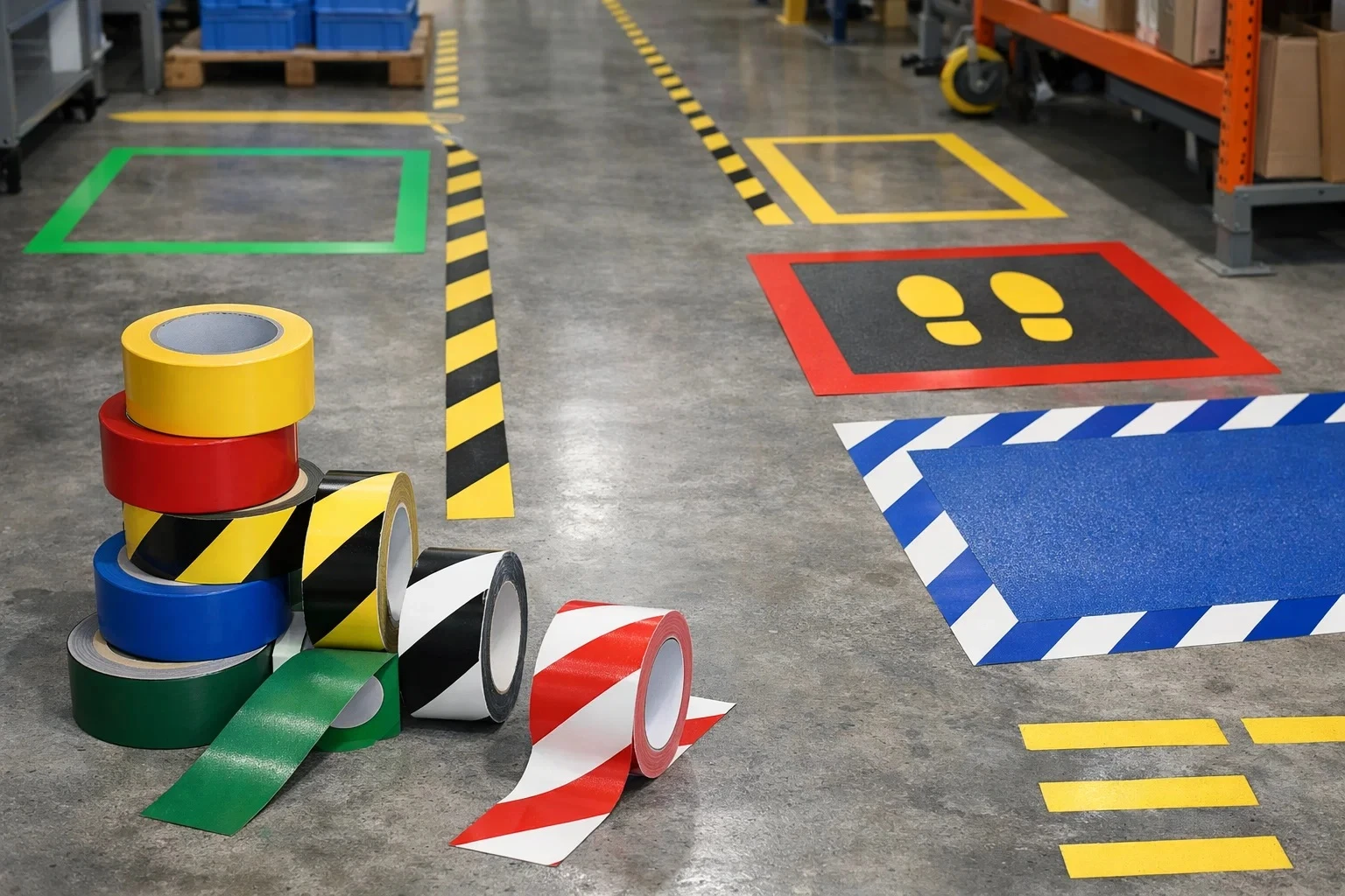 Floor Tapes For Clear Marking, Safety Zones, And Workplace Organisation